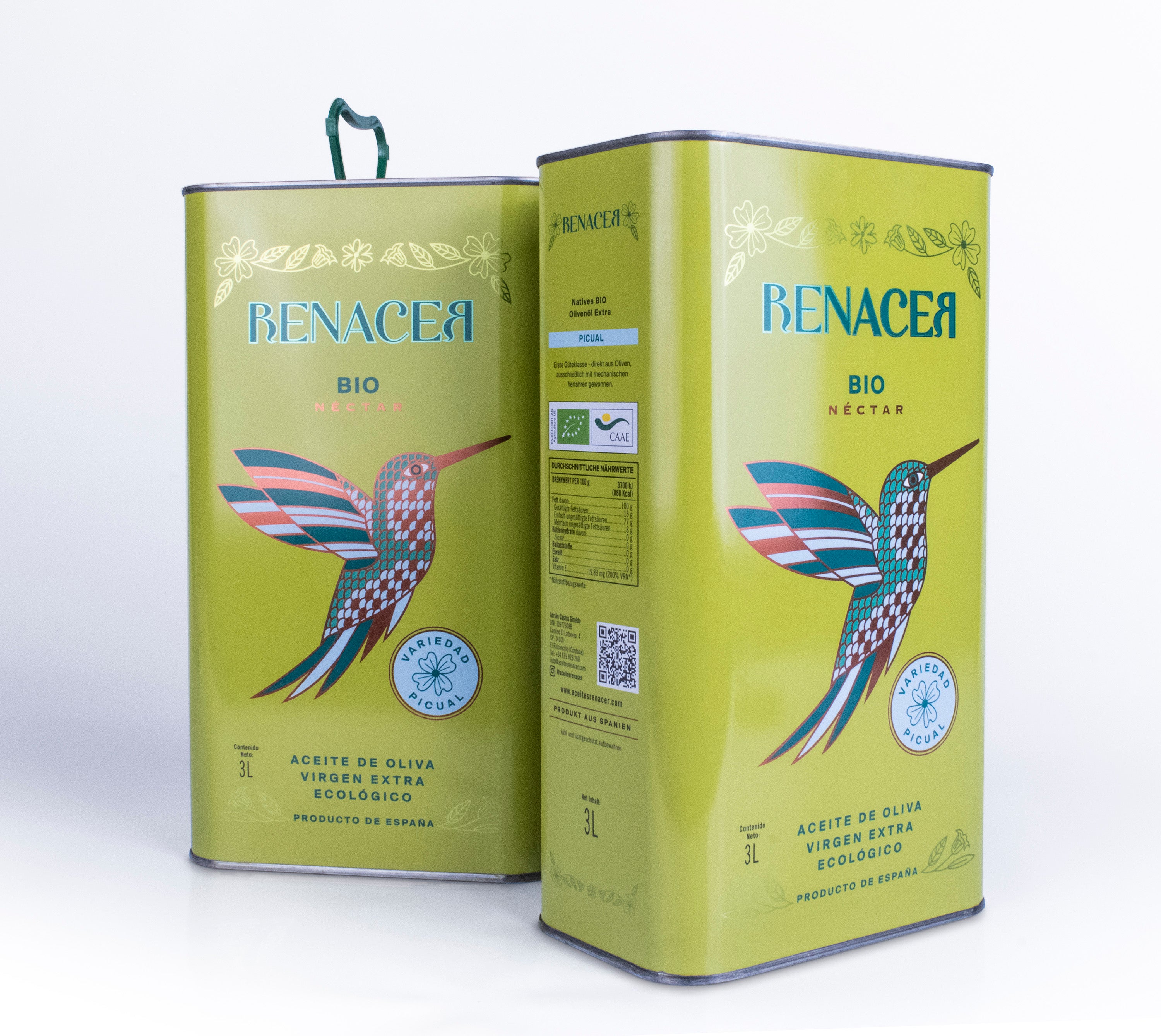 RENACER ACEITE DE OLIVA VIRGEN EXTRA ECOLÓGICO LATA 3L PICUAL