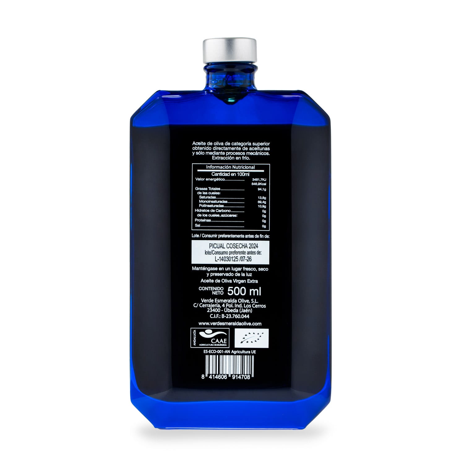 VERDE ESMERALDA - AOVE BLUE SAPPHIRE PICUAL ORGANIC 500 ML